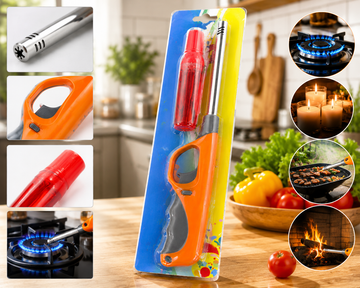 2 X GSD LONG TUBE REFILLABLE BBQ CANDLE COOKER KITCHEN LIGHTER CHILD RESIST LOCK