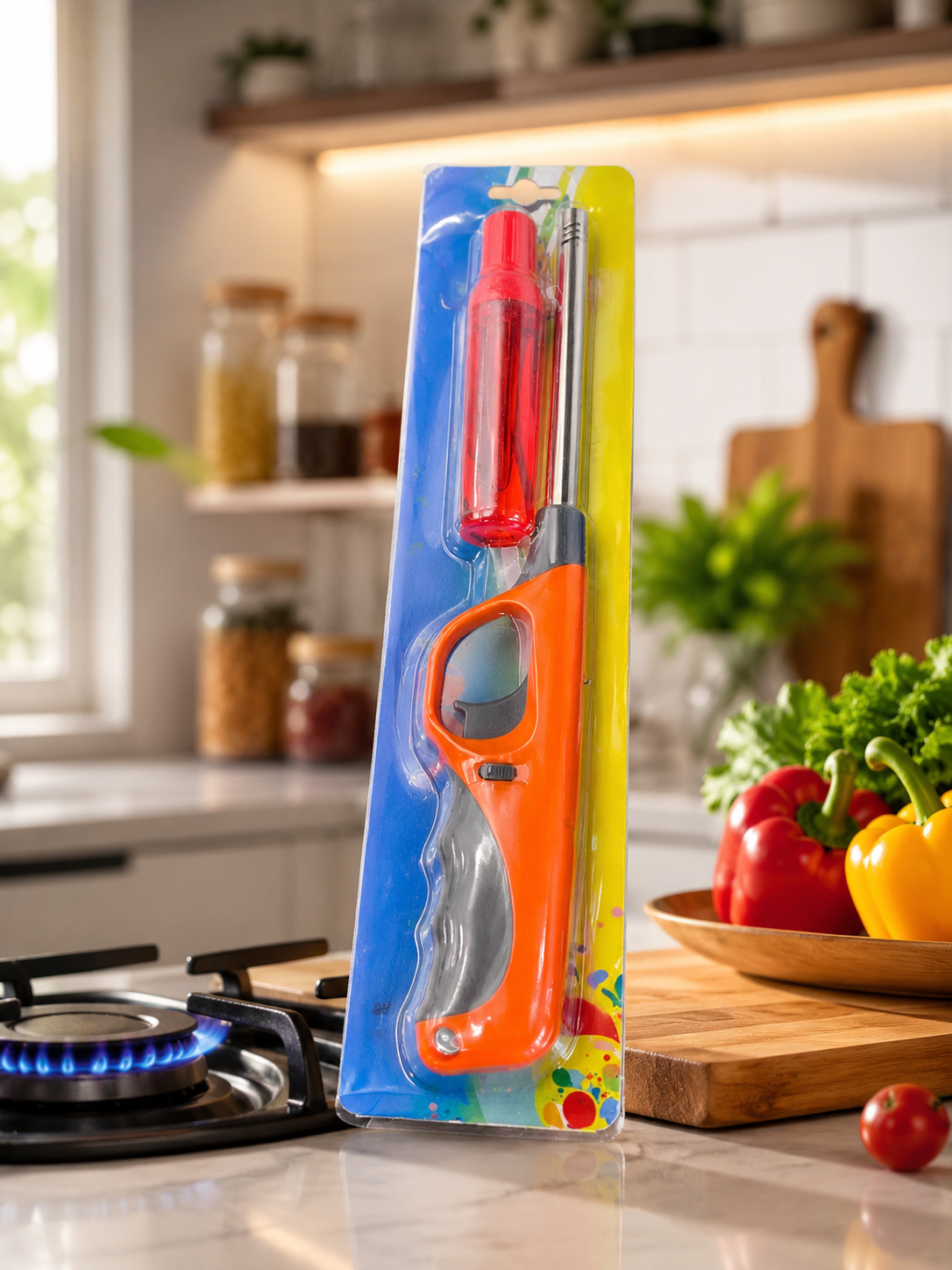 2 X GSD LONG TUBE REFILLABLE BBQ CANDLE COOKER KITCHEN LIGHTER CHILD RESIST LOCK