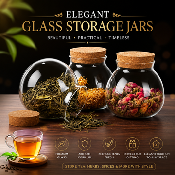 Modern Glass Jars with Spherical Cork Lids