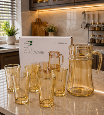 Amber Glow Glassware Set