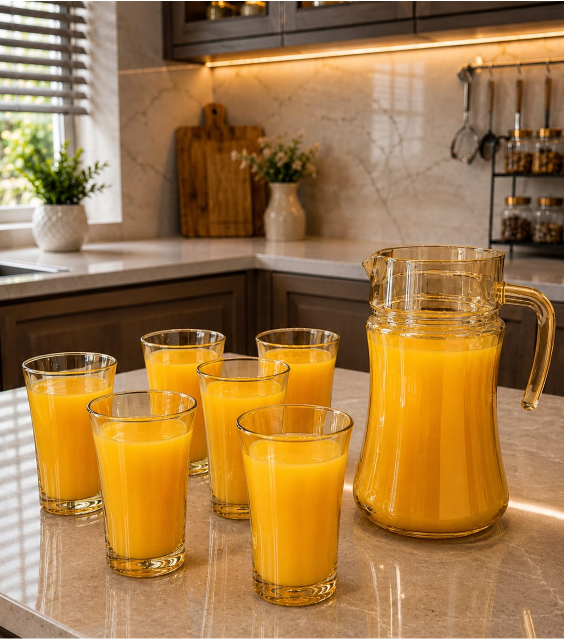 Amber Glow Glassware Set
