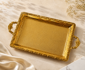 Luxury Gold Serving Tray with Handles
