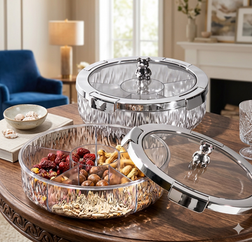 Deluxe Snacks & Candy Tray with Bear Top & Airtight Lid