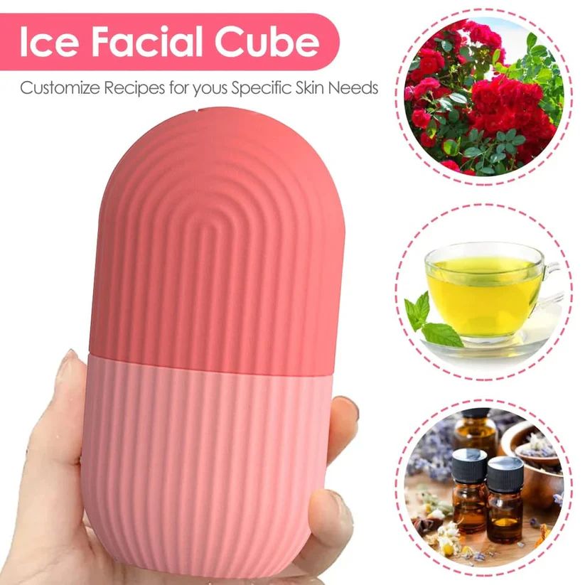 Premium Silicone Facial Ice Roller – Cooling Face Massager & De-Puffing Tool