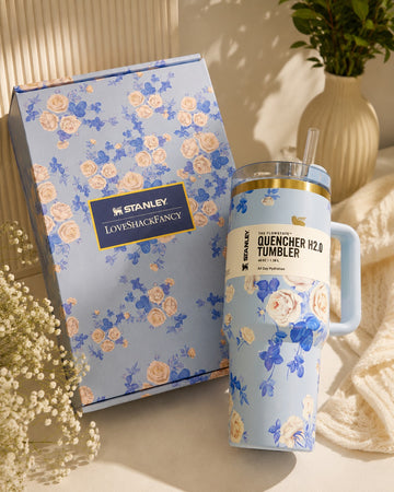 Stanley 40 oz Quencher H2.0 Tumbler – LoveShackFancy Limited Edition Blue Floral