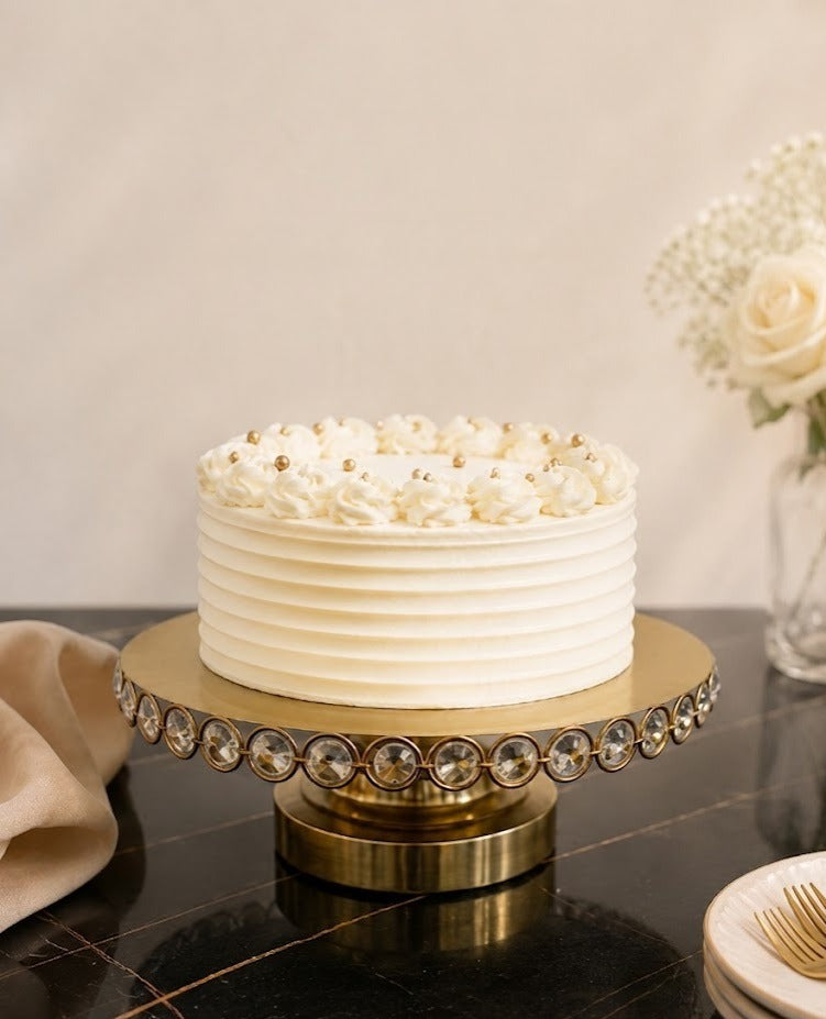 Matte Gold Diamond Cake Stand
