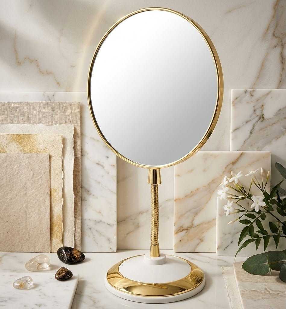 Table Mirror With Double Sided Flexible Rod Decoration