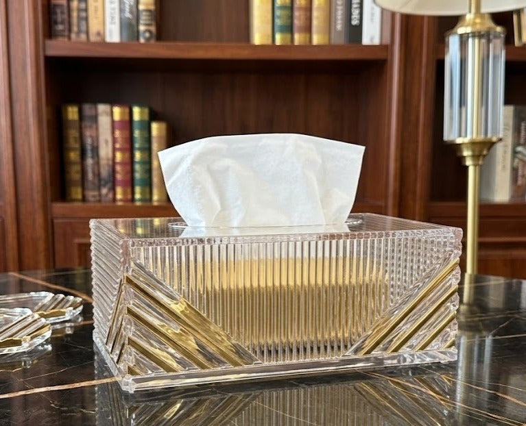 Luxury Prism Ribbed Clear Glass-Effect Tissue Case