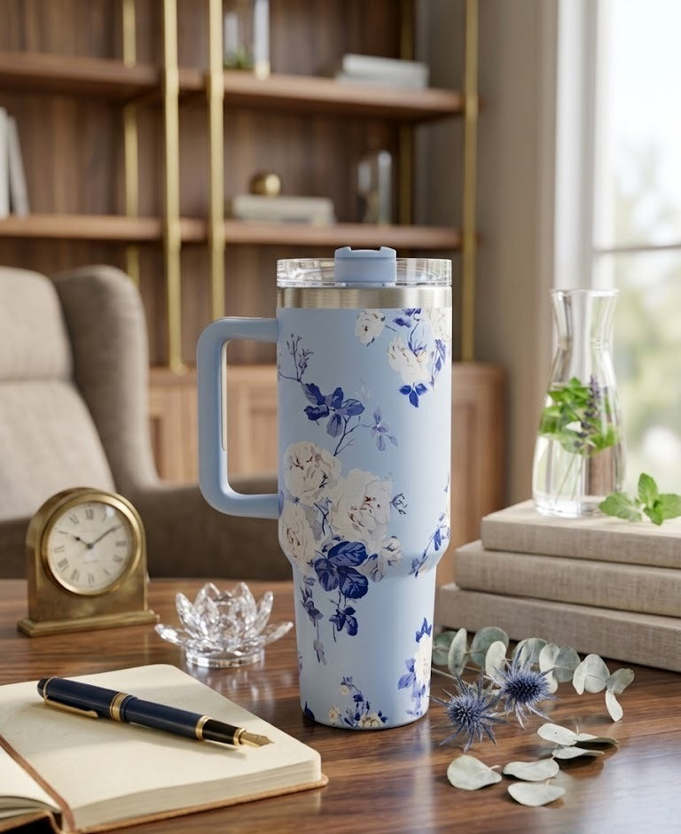 Authentic Stanley 40oz Quencher Tumbler – Marble Print