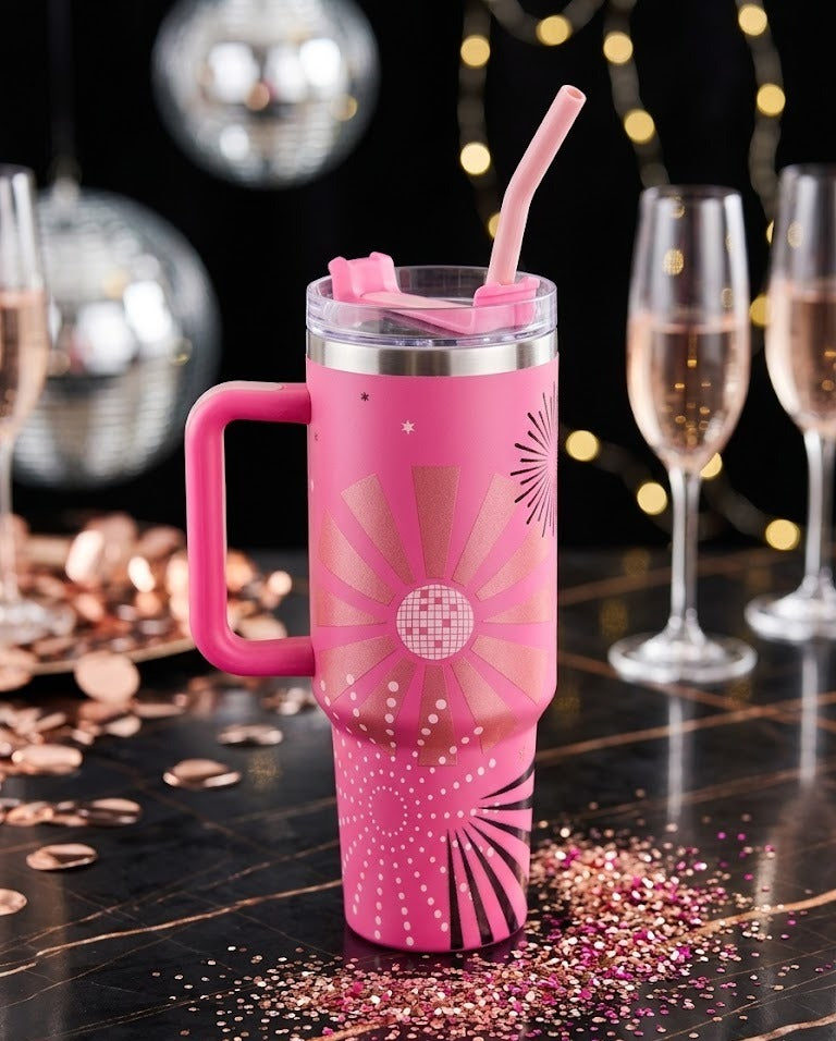 Pink Disco Ball 40oz Tumbler