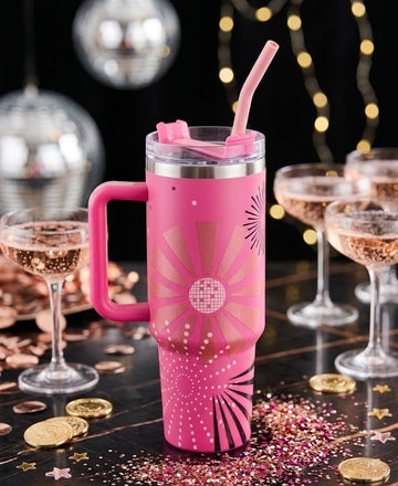 Pink Disco Ball 40oz Tumbler