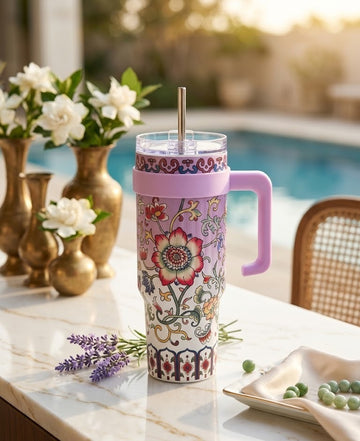 Lavender Mandala Floral 40oz Tumbler