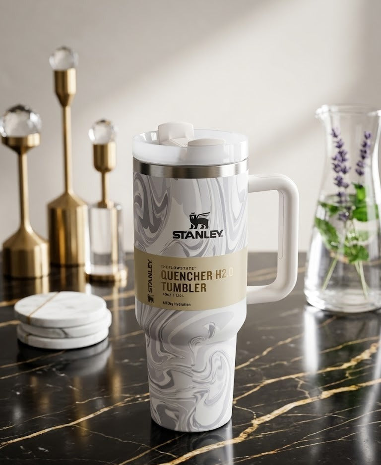 Stanley Quencher H2.0 40oz – White Marble