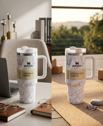 Stanley Quencher H2.0 40oz – White Marble
