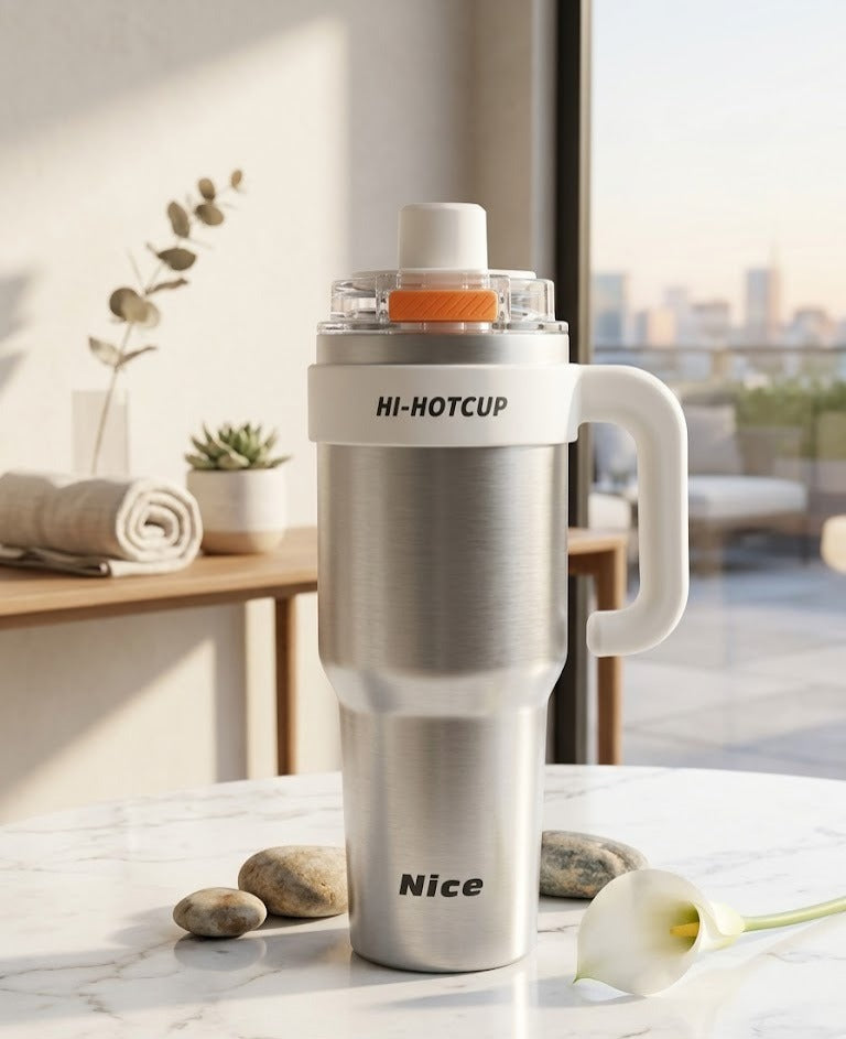 Hi-Hotcup Stainless Steel Travel Mug with Handle – Nice Series