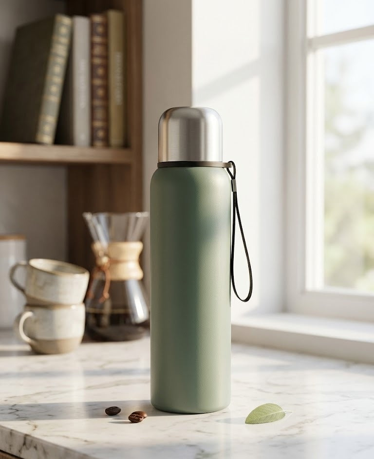 Penguin Stainless Steel Vacuum Flask – Sage Green