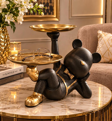 Whimsical Bear Valet Tray Accent Sculpture