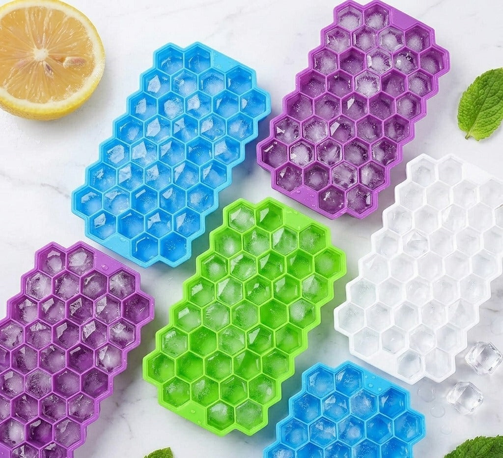 Flexible Honeycomb Ice Tray With Lid