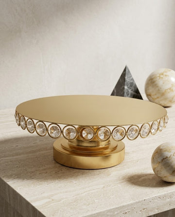 Matte Gold Diamond Cake Stand