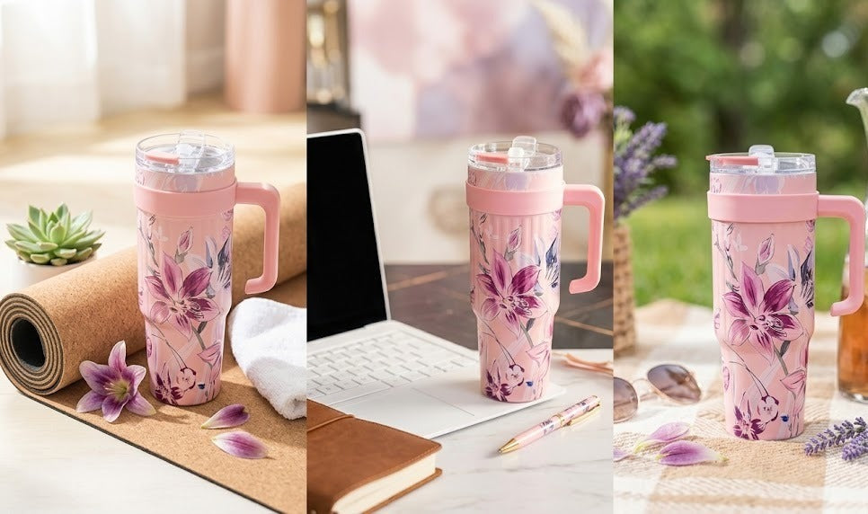 Floral Elegance Travel Tumbler