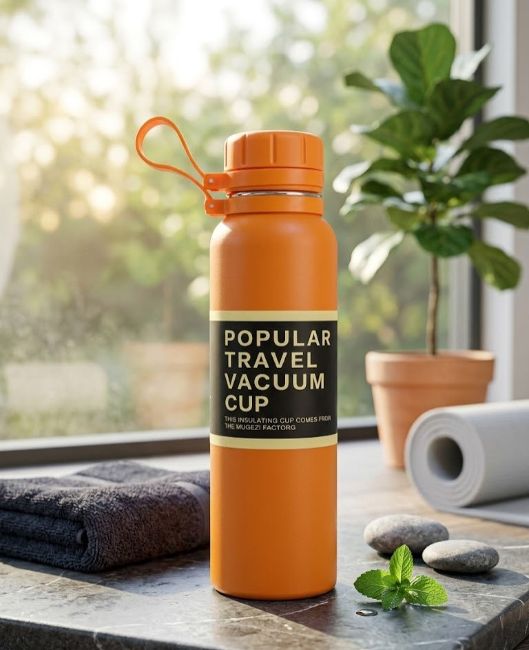 Vibrant Orange Travel Vacuum Cup