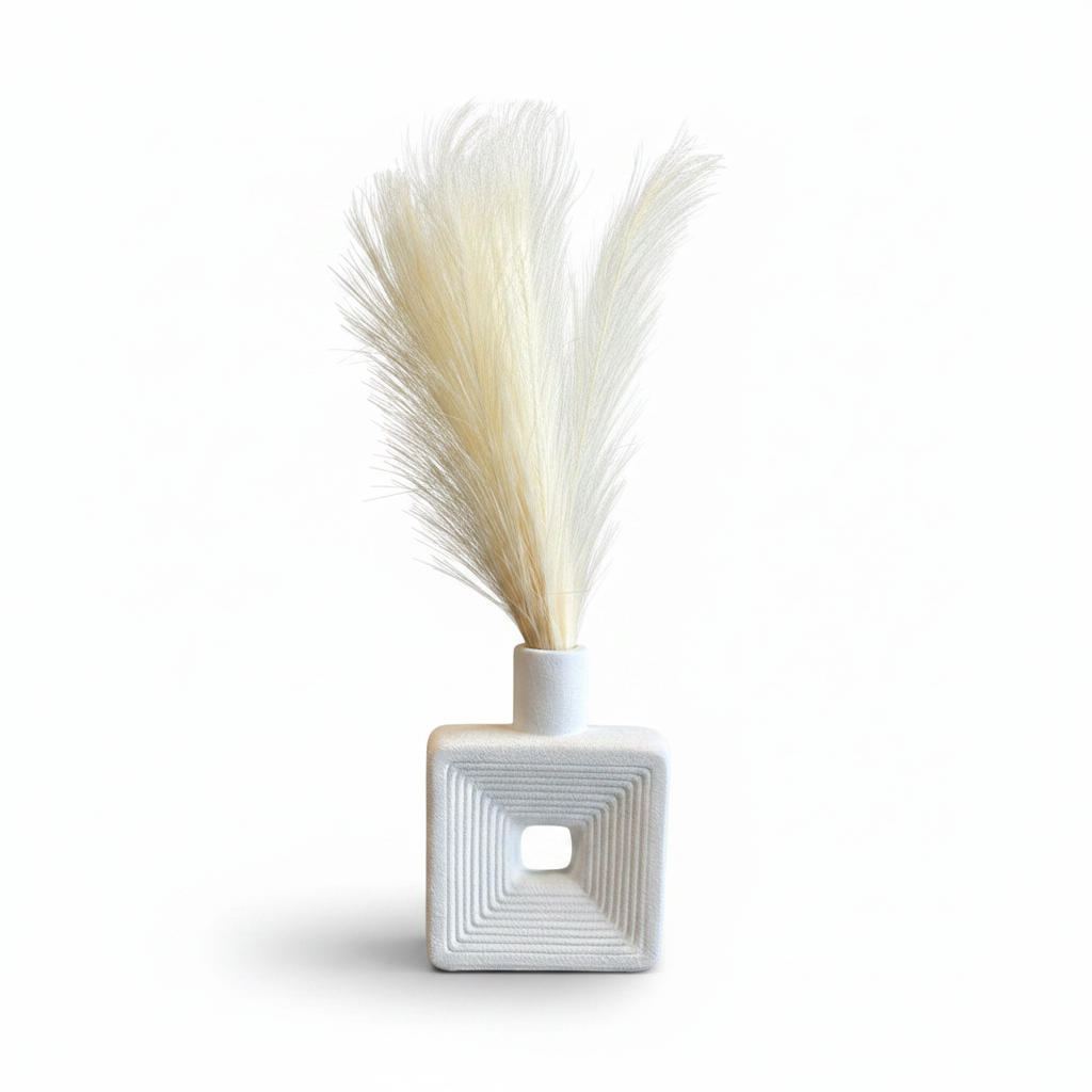 Modern White Pampas Vase