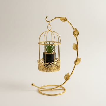 Modern Minimalist Golden Cage Decor Stand